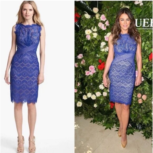 Anthropologie Tadashi Shoji Dress 6 Small Blue Sleeveless Wedding Party Cruise - Picture 1 of 9